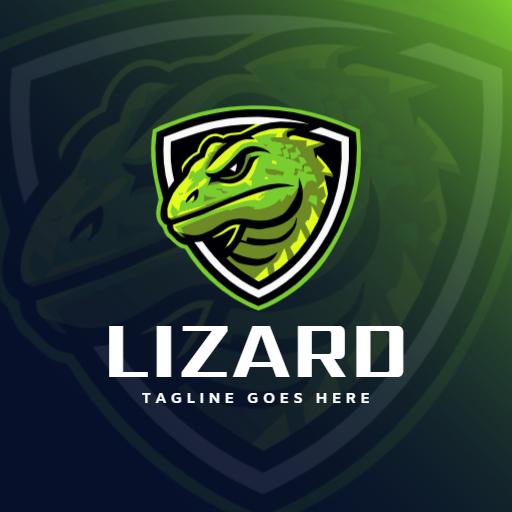 Vibrant Green Lizard Design Showcasing Nature and Wildlife Logo Template