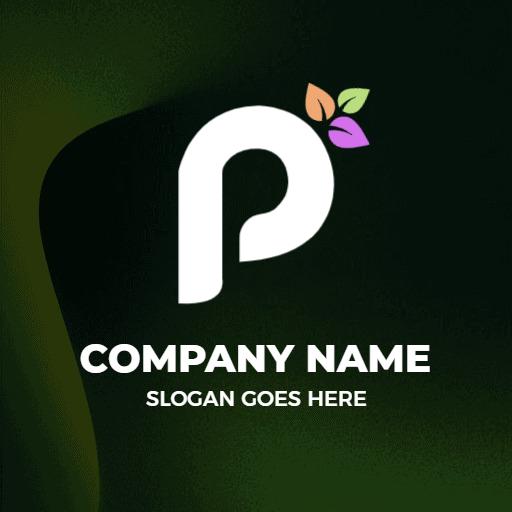 Vibrant Green P Letter Design Representing Eco-Friendly Branding Logo Template