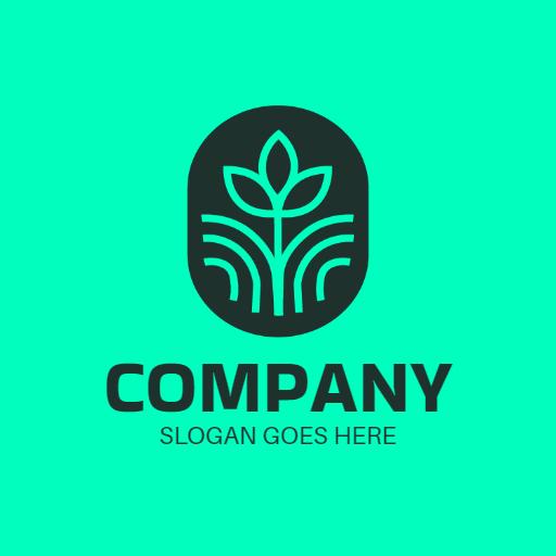 Vibrant Green Plant Logo Symbolizing Eco-Friendly Company Logo Template