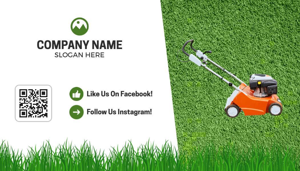 Vibrant Green Professional Landscaping Business Card Template