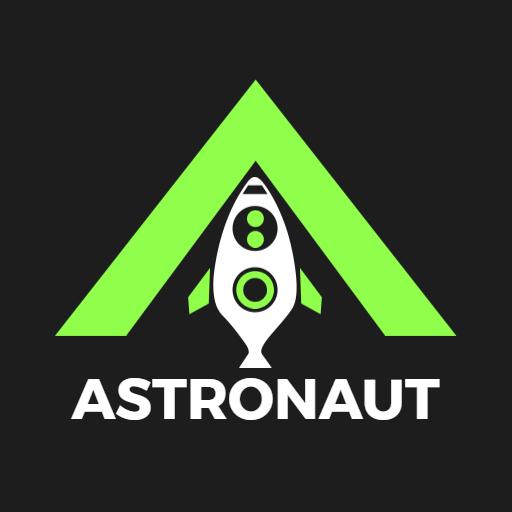 Vibrant Green Rocket and Triangle Symbolizing Astronaut Space Logo Template