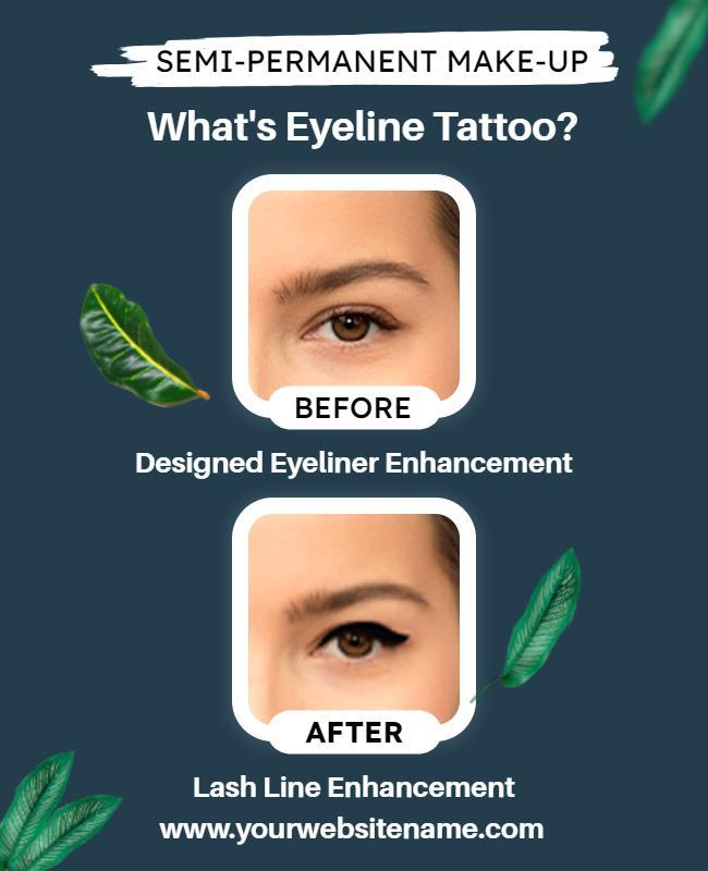 Vibrant Green Semi-Permanent Eyeliner Enhancement Poster Template