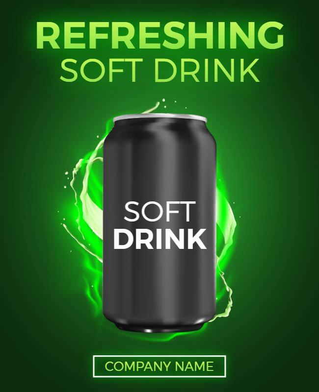 Vibrant Green Soft Drink Promotion Poster Template