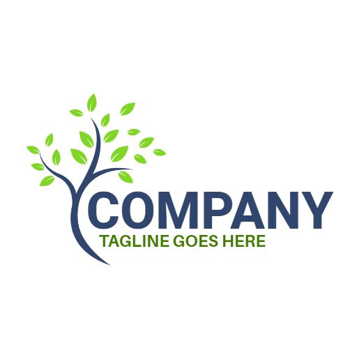 Vibrant Green Tree Design Representing Plant Care Services Logo Template