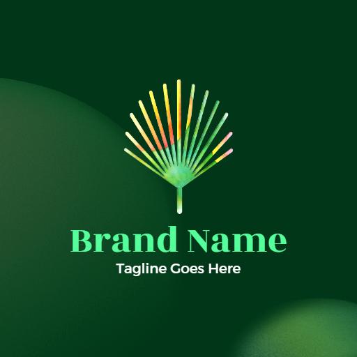 Vibrant Green Watercolor Leaf Design Representing Nature Logo Template