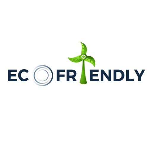 Vibrant Green Wind Turbine and Stylish Text Eco Friendly Logo Template