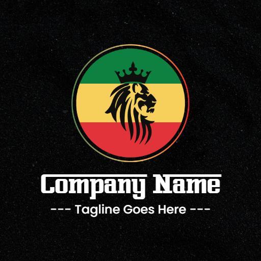 Vibrant Green, Yellow, and Red Reggae Music Culture Logo Template