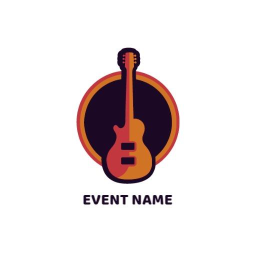 Vibrant Guitar Design Representing Music Event Logo Template
