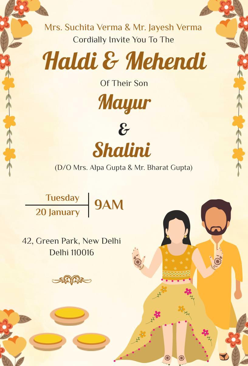 Vibrant Haldi Ceremony Celebration Invitation Template