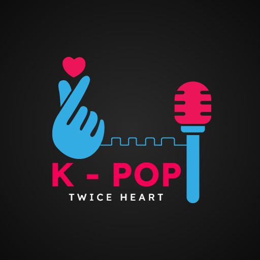 Vibrant Hand Gesture with Heart and Music Microphone K-pop Logo Template