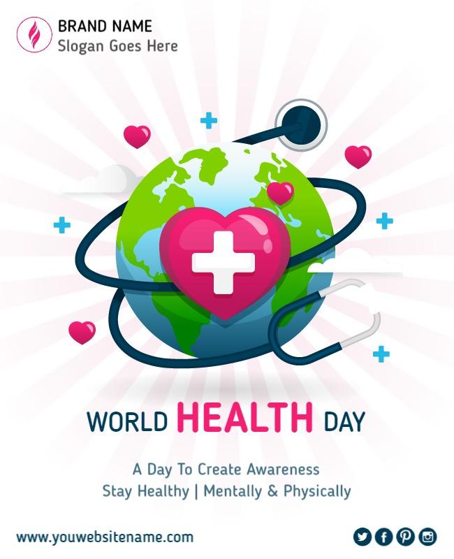 Vibrant Health Awareness World Health Day Flyer Template