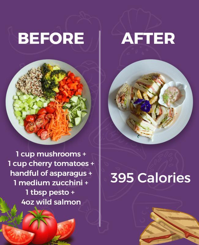 Vibrant Healthy Meal Transformation Nutrition Poster Template