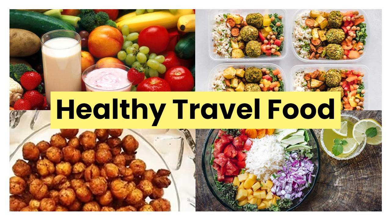 Vibrant Healthy Travel Food Ideas YouTube Thumbnail Template