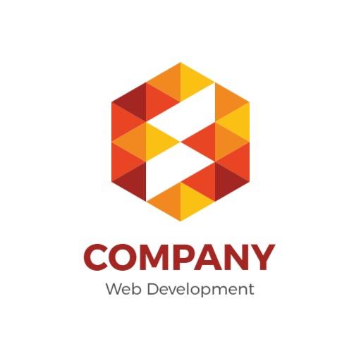 Vibrant Hexagonal Design for Innovative Website Development Logo Template