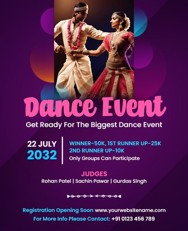 Vibrant High-Energy Dance Competition Event Poster Template
