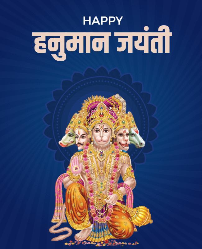 Vibrant Hindu Celebration of Hanuman Jayanti Poster Template