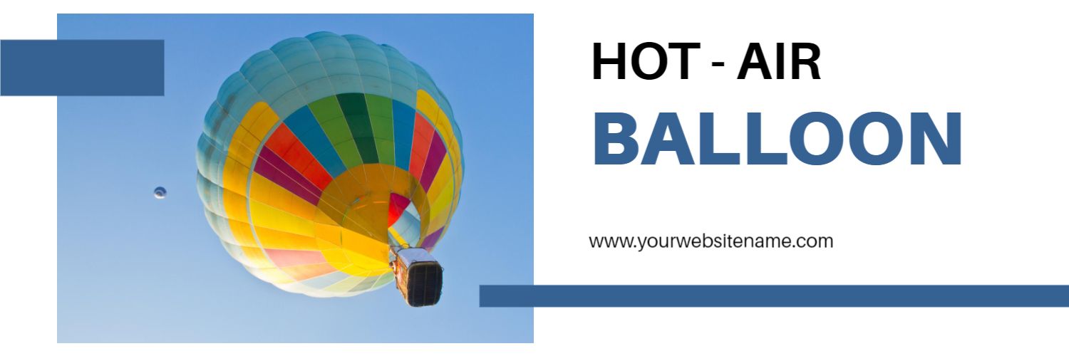 Vibrant Hot Air Balloon Against Clear Sky Twitter Banner Template