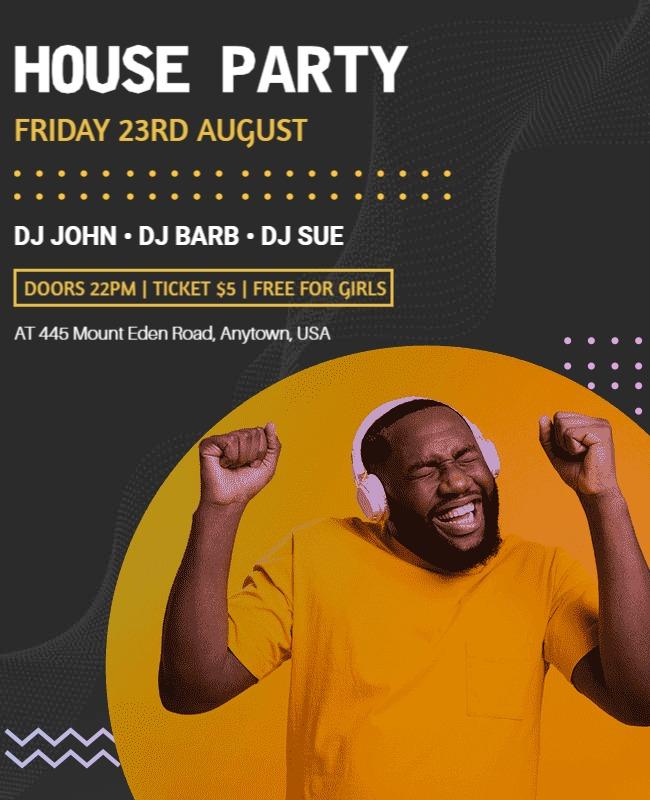 Vibrant House Music Party Flyer Template