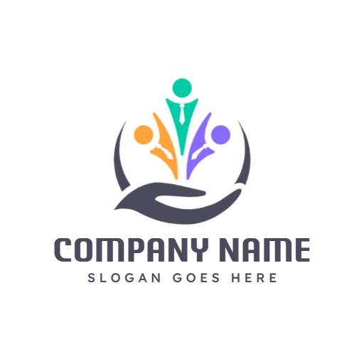 Vibrant Human Connection Emphasizing Career Opportunities Logo Template
