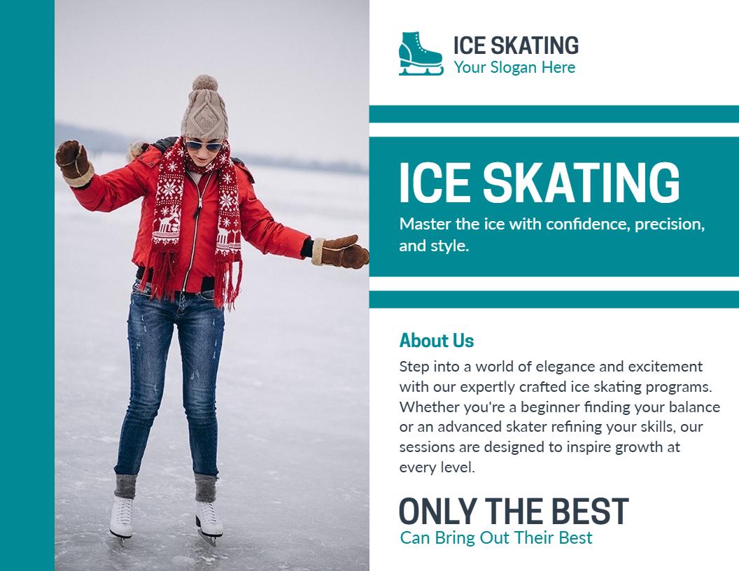 Vibrant Ice Skating Skills and Programs Training Brochure Template