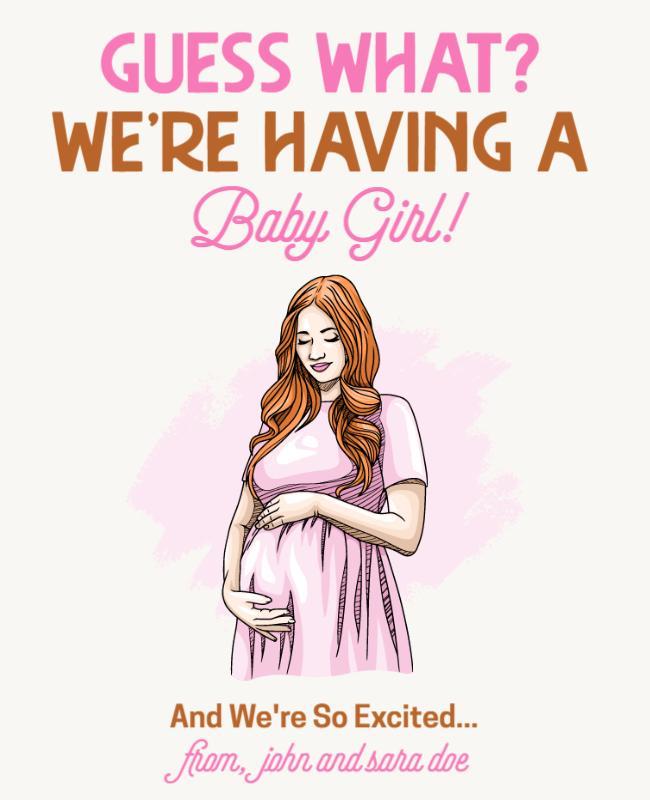 Vibrant Illustration of Exciting Pregnancy Announcement Flyer Template