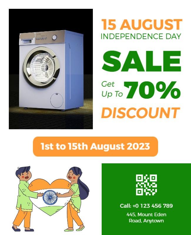 Vibrant Independence Day Sale for Home Appliances Poster Template