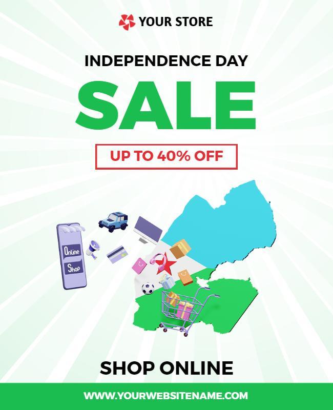 Vibrant Independence Day Sale Promotion Poster Template