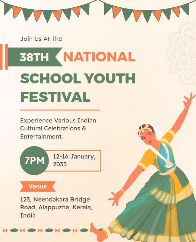 Vibrant Indian Cultural Festival Celebration Poster Template