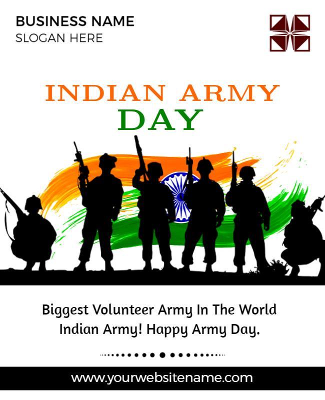 Vibrant Indian National Flag Theme for Army Day Poster Template
