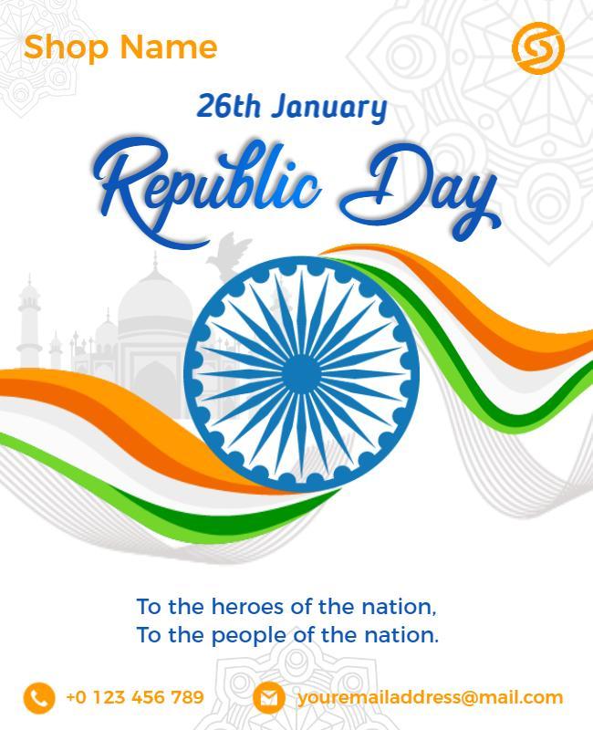 Vibrant Indian Republic Day Celebration Poster Template