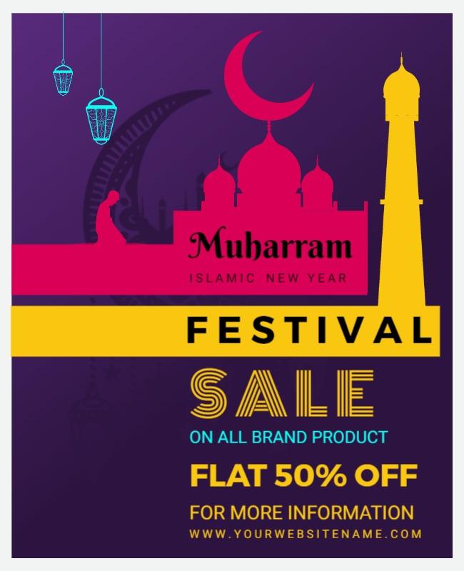 Vibrant Islamic Festival Sale Announcement Poster Template