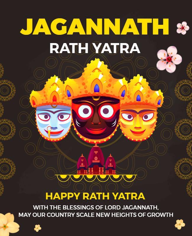 Vibrant Jagannath Rath Yatra Festival Celebration Poster Template