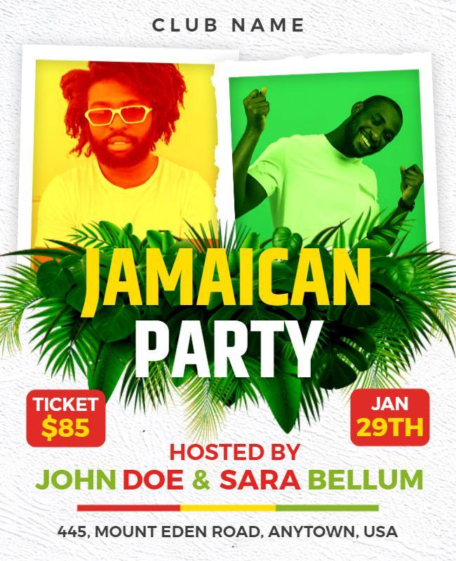 Vibrant Jamaican Music Party Flyer Template