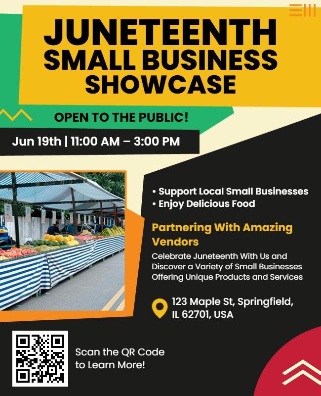 Vibrant Juneteenth Small Business Showcase Event Poster Template