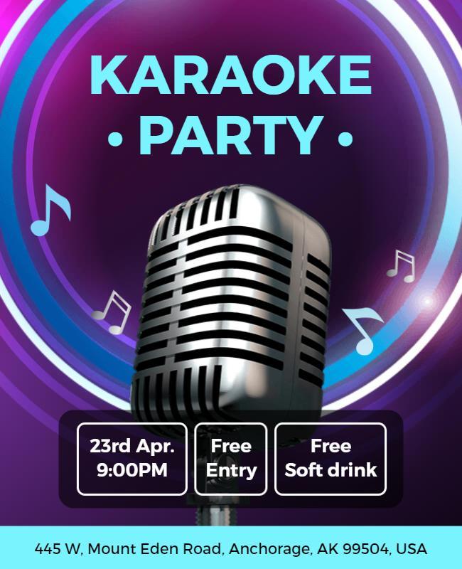 Vibrant Karaoke Party Event Flyer Template