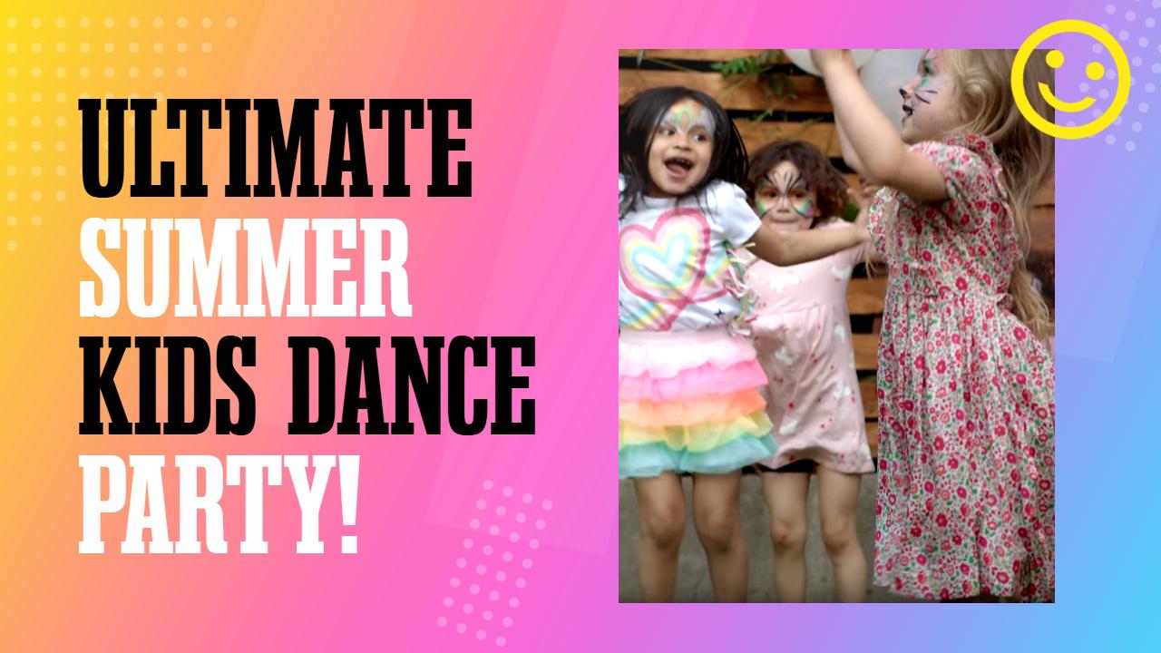 Vibrant Kids Dance Party Summer YouTube Thumbnail Template
