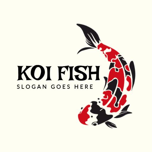 Vibrant Koi Fish Design Representing Marine Animal Theme Logo Template