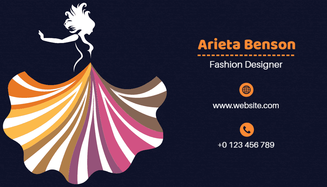 Vibrant Laser Cut Fashion Designer Business Card Template