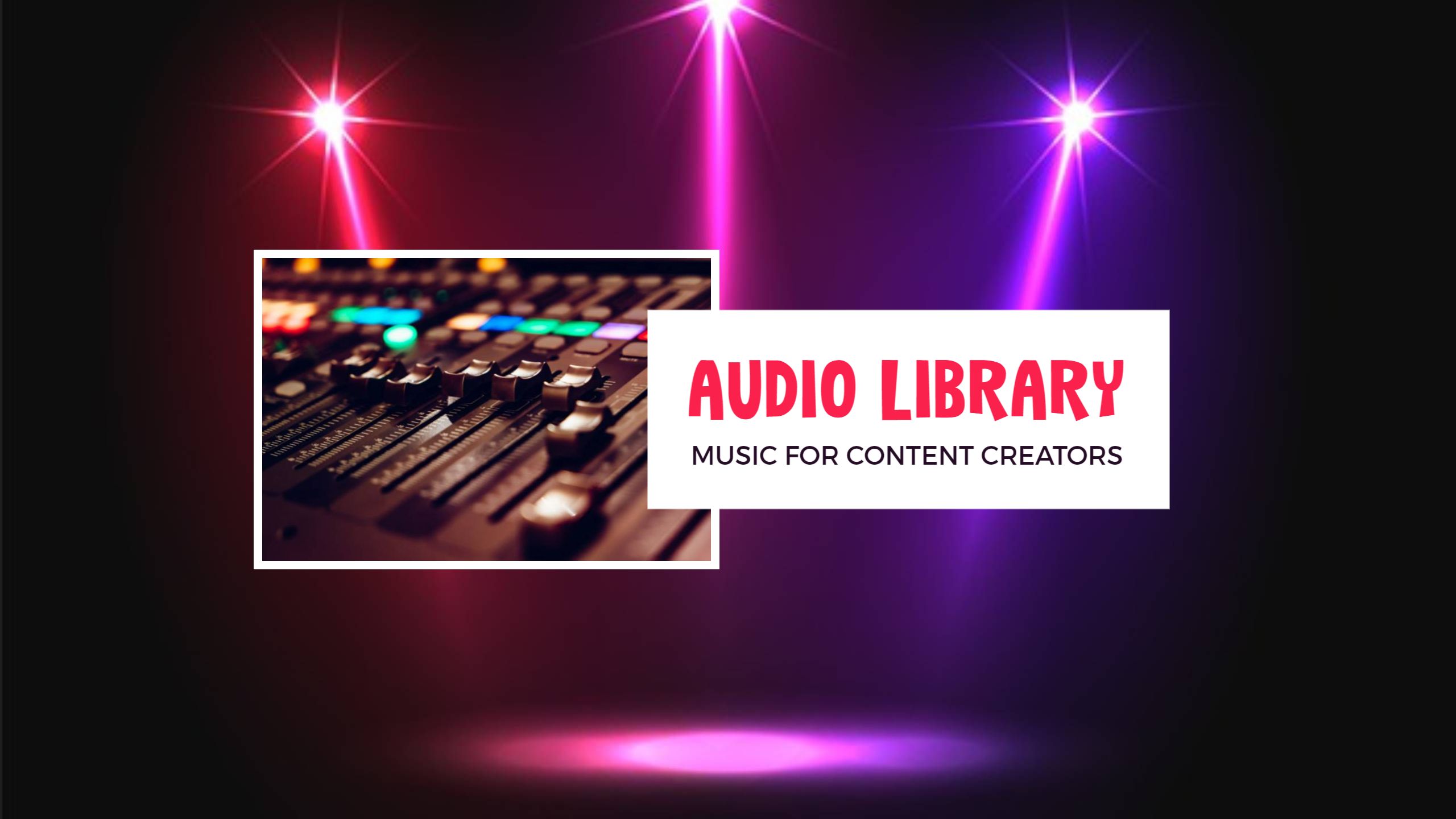 Vibrant Light Show with Music Mixer for YouTube Banner Template