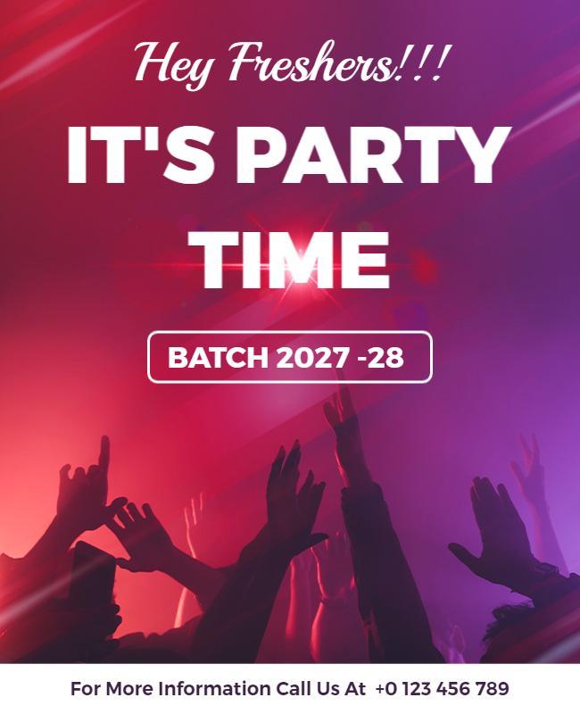 Vibrant Lights Freshers Party Celebration Poster Template
