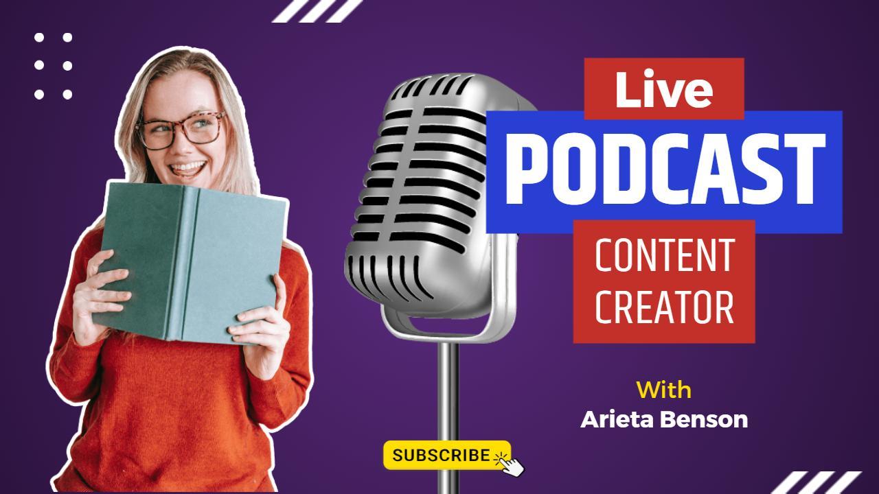 Vibrant Live Podcast Content Creator YouTube Thumbnail Template