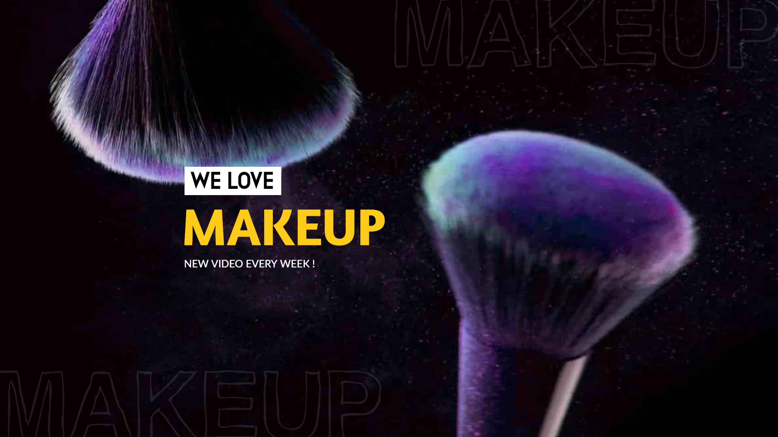 Vibrant Makeup Brushes with Colorful Effects YouTube Banner Template