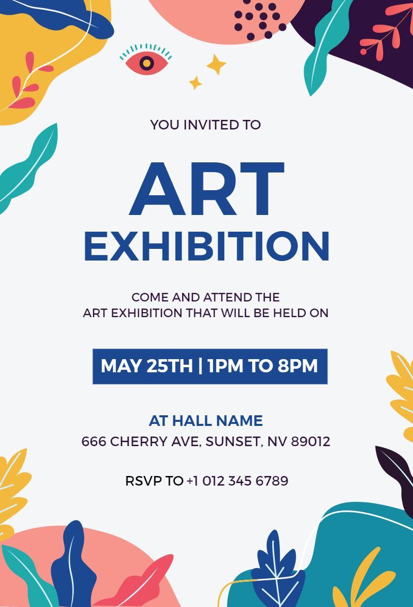 Vibrant Modern Art Exhibition Creative Showcase Invitation Template