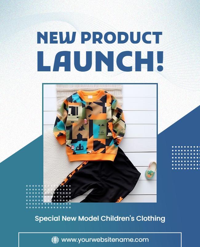 Vibrant Modern Children's Clothing Launch Poster Template