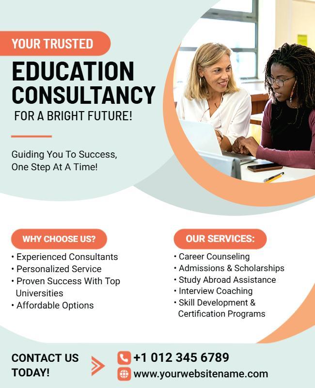 Vibrant Modern Education Consultancy Guidance Poster Template