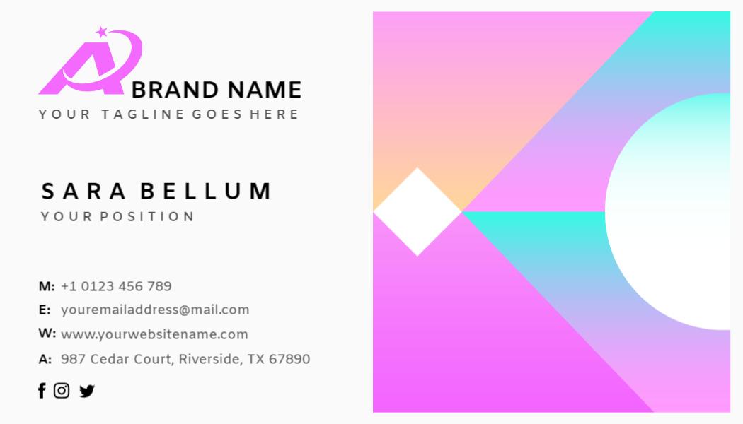 Vibrant Modern Geometric Company Business Card Template