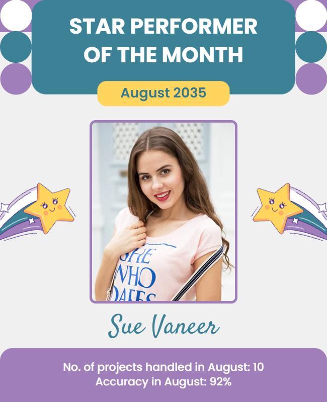 Vibrant Monthly Recognition Star Performer Poster Template