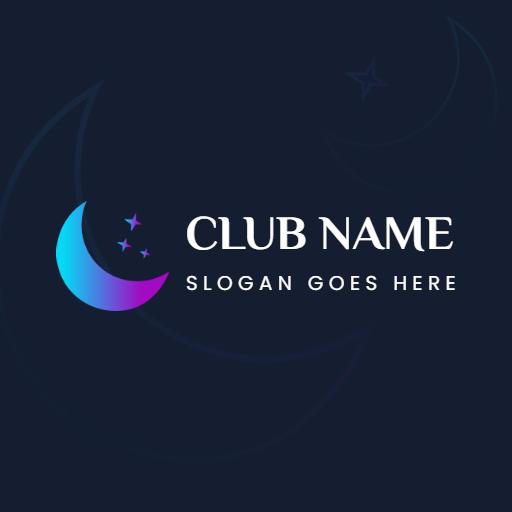 Vibrant Moon and Stars Theme for Nightclub Experience Logo Template