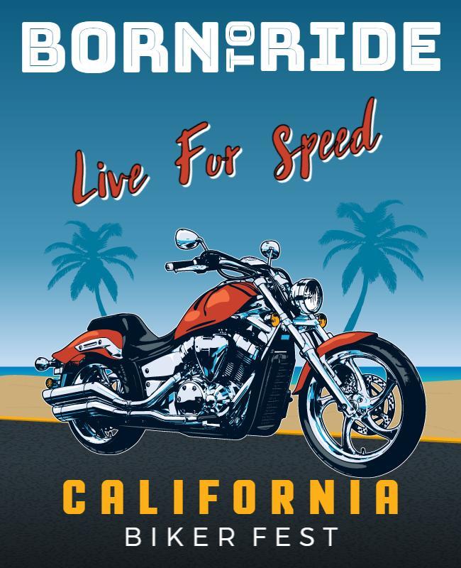 Vibrant Motorcycle Theme for California Biker Fest Poster Template