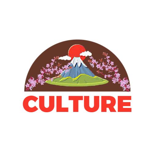 Vibrant Mountain Scene and Sakura Blossoms Culture Logo Template